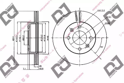 Тормозной диск DJ PARTS BD2075